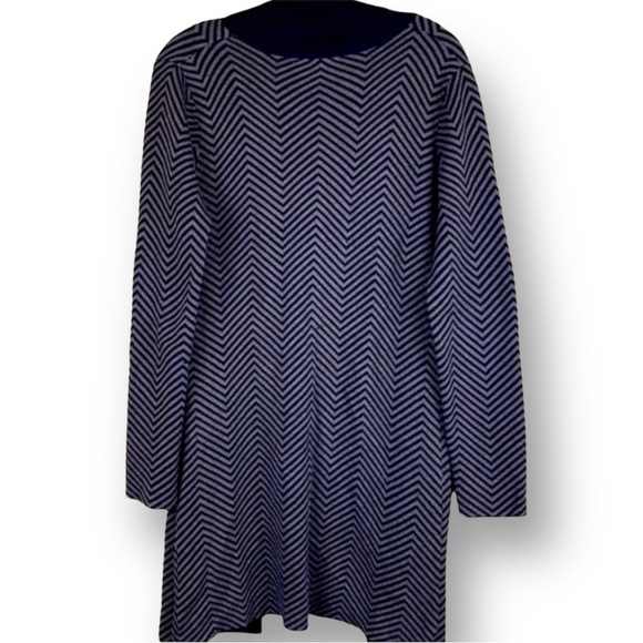 KERISMA Cashmere Blend Chevron Pattern Knit Open Front Cardigan Size L - Picture 6 of 10